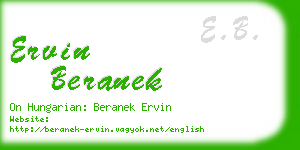 ervin beranek business card